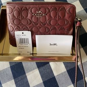 Leather Coach Wristlet- New never been used